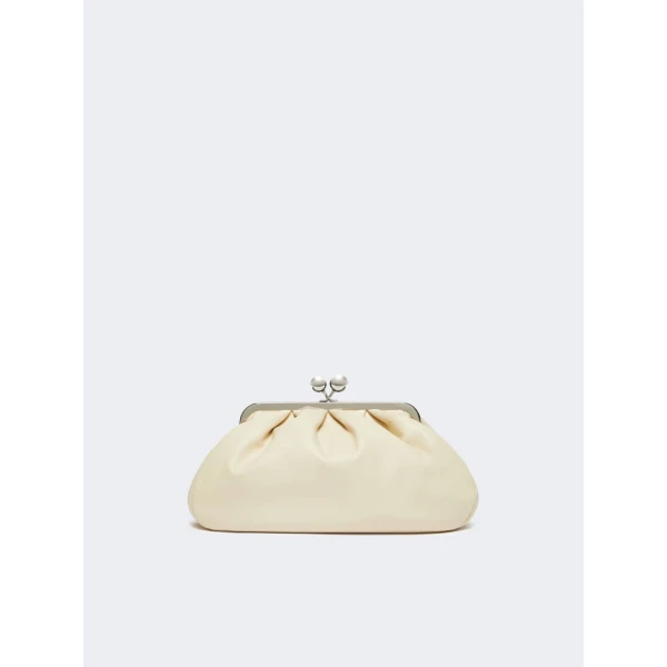 Max Mara Cubico Medium Nappa Pasticcino Bag in Ivory | Clutch Bags | Luxury Shoes 