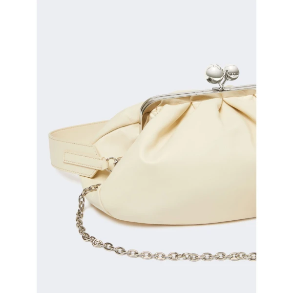 Max Mara Cubico Medium Nappa Pasticcino Bag in Ivory | Clutch Bags | Luxury Shoes 