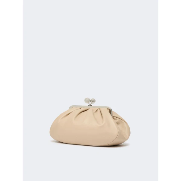 Max Mara Cubico Medium Nappa Pasticcino Bag in Natural | Clutch Bags | Luxury Shoes 