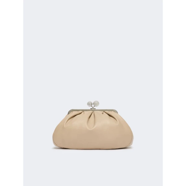 Max Mara Cubico Medium Nappa Pasticcino Bag in Natural | Clutch Bags | Luxury Shoes 