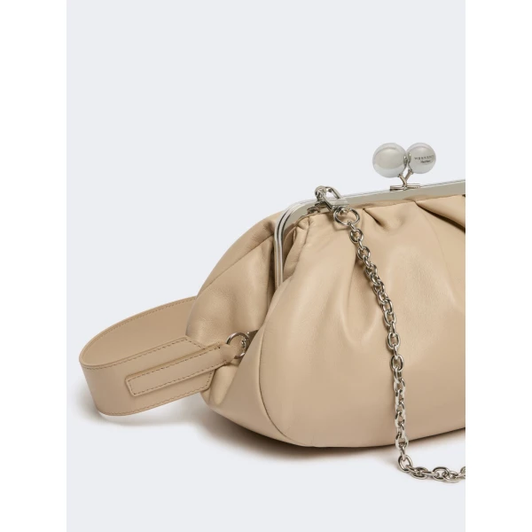 Max Mara Cubico Medium Nappa Pasticcino Bag in Natural | Clutch Bags | Luxury Shoes 