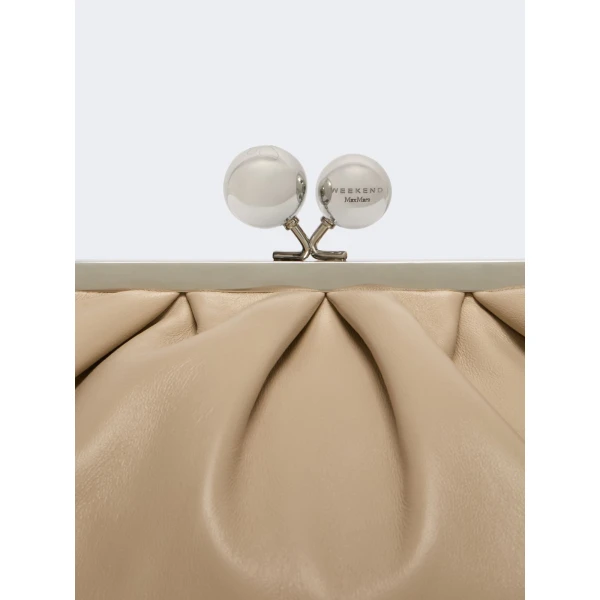 Max Mara Cubico Medium Nappa Pasticcino Bag in Natural | Clutch Bags | Luxury Shoes 