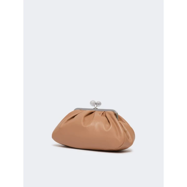 Max Mara Cubico Medium Nappa Pasticcino Bag in Nude | Clutch Bags | Luxury Shoes 
