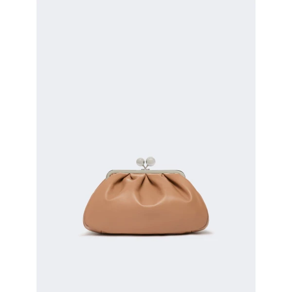 Max Mara Cubico Medium Nappa Pasticcino Bag in Nude | Clutch Bags | Luxury Shoes 