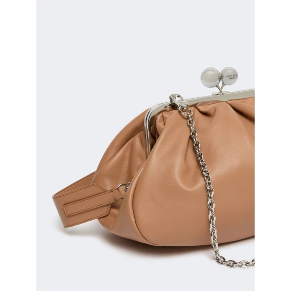 Max Mara Cubico Medium Nappa Pasticcino Bag in Nude | Clutch Bags | Luxury Shoes 