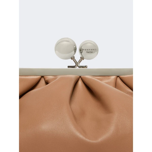 Max Mara Cubico Medium Nappa Pasticcino Bag in Nude | Clutch Bags | Luxury Shoes 