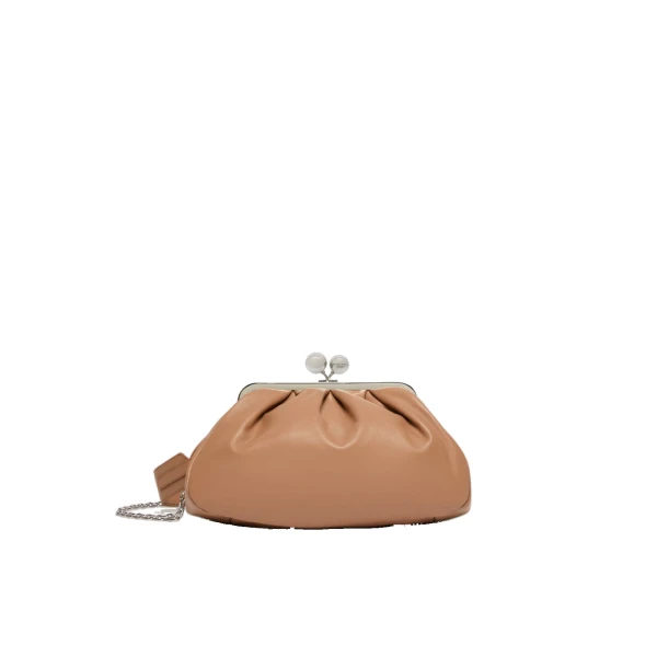 Max Mara Cubico Medium Nappa Pasticcino Bag in Nude | Clutch Bags | Luxury Shoes 
