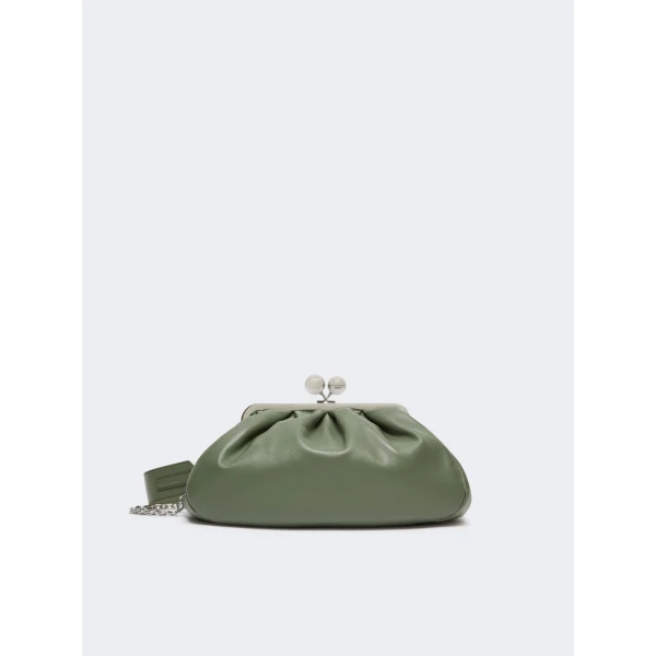 Max Mara Cubico Medium Nappa Pasticcino Bag in Sage Green | Clutch Bags | Luxury Shoes 