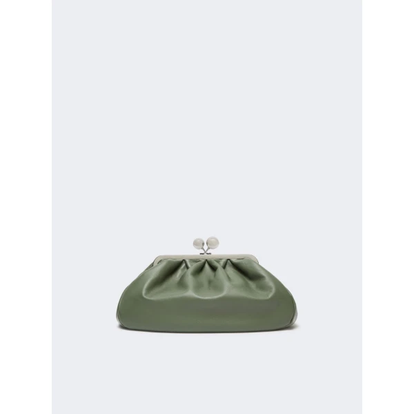 Max Mara Cubico Medium Nappa Pasticcino Bag in Sage Green | Clutch Bags | Luxury Shoes 