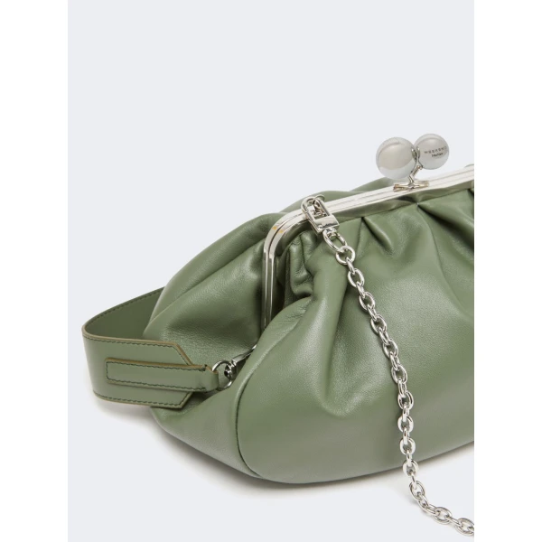 Max Mara Cubico Medium Nappa Pasticcino Bag in Sage Green | Clutch Bags | Luxury Shoes 