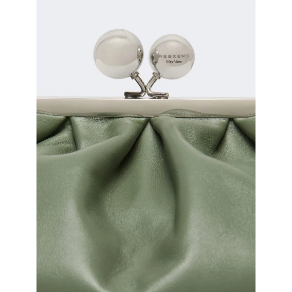 Max Mara Cubico Medium Nappa Pasticcino Bag in Sage Green | Clutch Bags | Luxury Shoes 