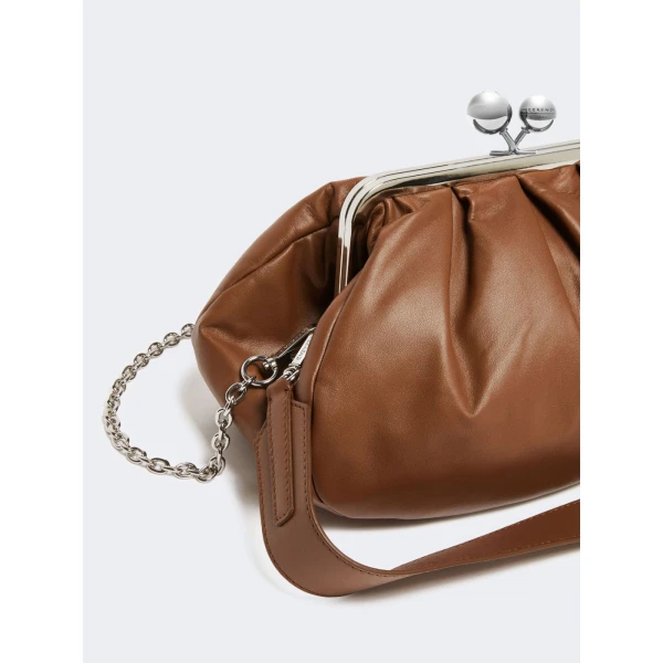 Max Mara Cubico Medium Nappa Pasticcino Bag in Tobacco | Clutch Bags | Luxury Shoes 