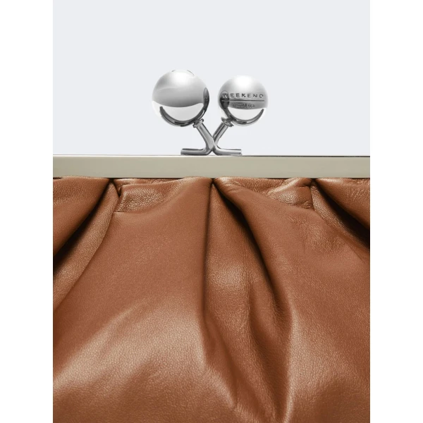 Max Mara Cubico Medium Nappa Pasticcino Bag in Tobacco | Clutch Bags | Luxury Shoes 