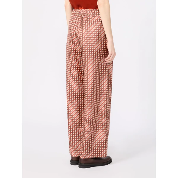 Max Mara Dalmata Printed Silk Twill Trousers in Orange | Tailored pants | Luxury Shoes 