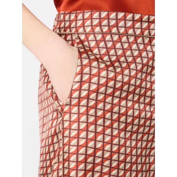 Max Mara Dalmata Printed Silk Twill Trousers in Orange | Tailored pants | Luxury Shoes 