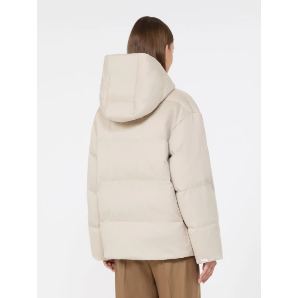 Max Mara Dama Reversible Camel Puffer Jacket in Albino White | Jackets | Luxury Shoes 