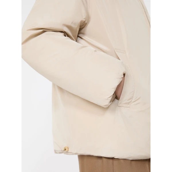 Max Mara Dama Reversible Camel Puffer Jacket in Albino White | Jackets | Luxury Shoes 