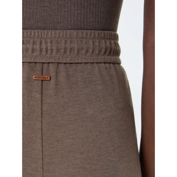 Max Mara Dancing Jersey Wide-Leg Trousers in Mud | Wide leg pants | Luxury Shoes 