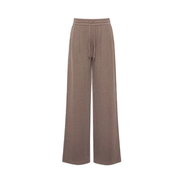 Dancing Jersey Wide-Leg Trousers in Mud