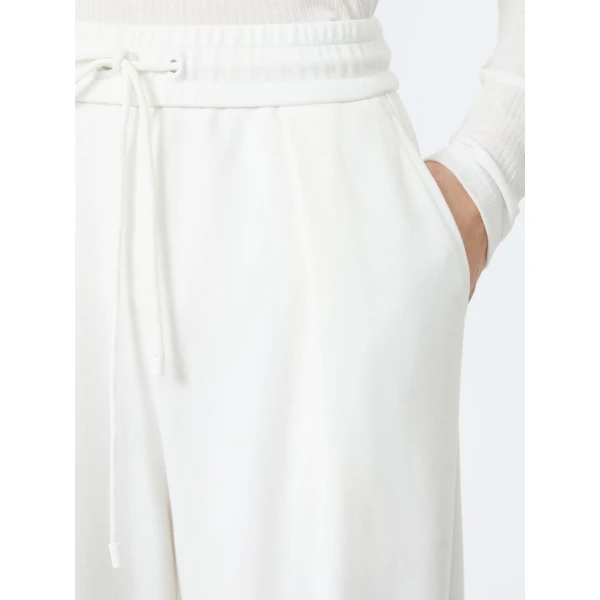 Max Mara Dancing Jersey Wide-Leg Trousers in White | Wide leg pants | Luxury Shoes 