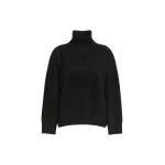 Max Mara Danza Brushed Wool Polo-Neck Sweater in Black | Turtlenecks | Luxury Shoes 