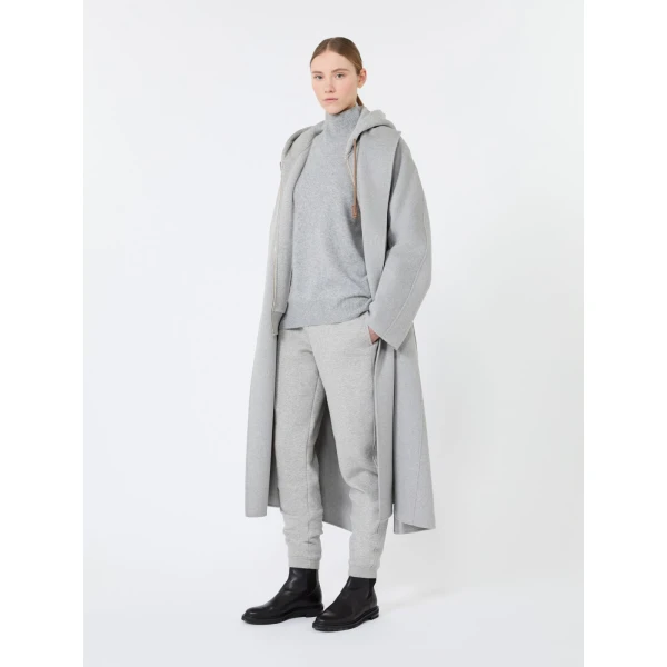 Max Mara Danza Brushed Wool Polo-Neck Sweater in Medium Grey | Turtlenecks | Luxury Shoes 