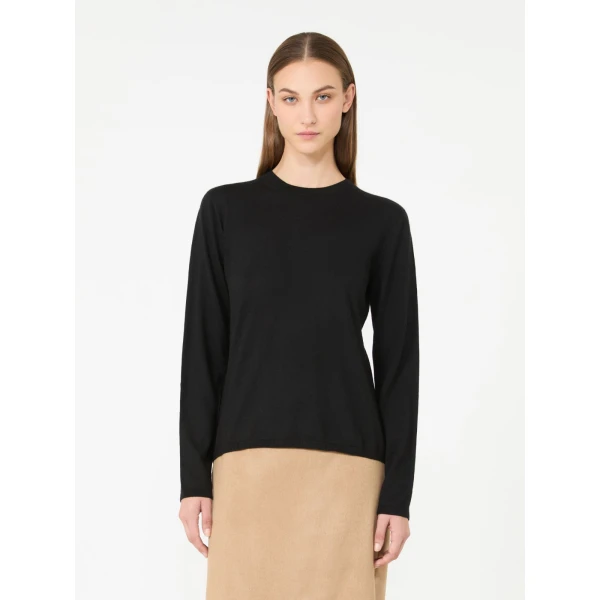 Max Mara Darsena Cashmere Crew-Neck Sweater in Black | Sweaters | Luxury Shoes 