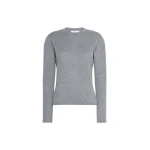 Max Mara Darsena Cashmere Crew-Neck Sweater in Medium Grey | Sweaters | Luxury Shoes 