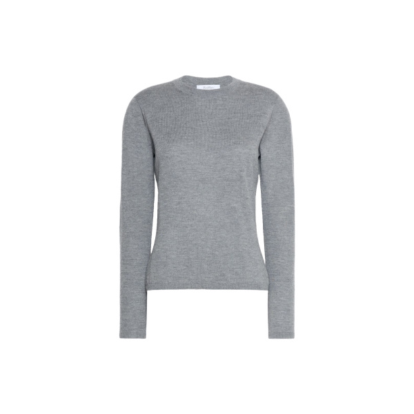 Max Mara Darsena Cashmere Crew-Neck Sweater in Medium Grey | Sweaters | Luxury Shoes 