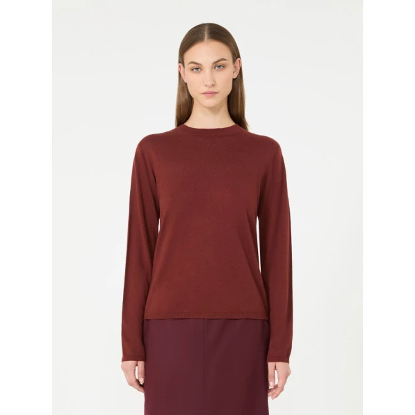 Max Mara Darsena Cashmere Crew-Neck Sweater in Rust | Sweaters | Luxury Shoes 