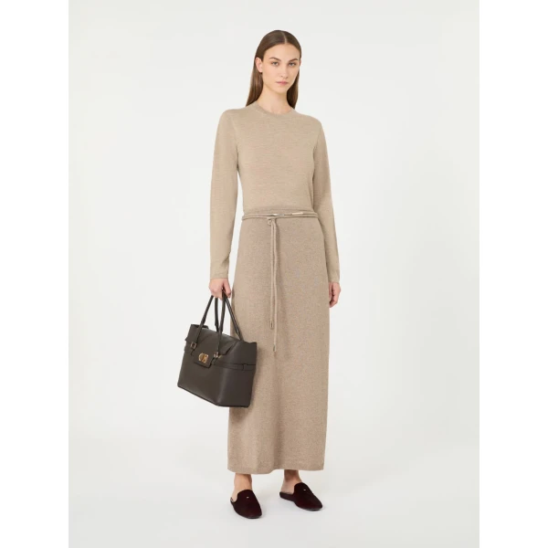 Max Mara Darsena Cashmere Crew-Neck Sweater in Sand | Sweaters | Luxury Shoes 