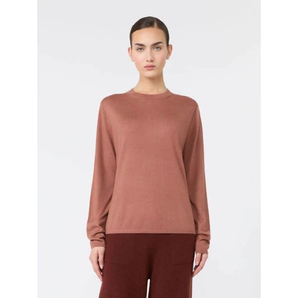 Max Mara Darsena Cashmere Crew-Neck Sweater in Terra Cotta | Sweaters | Luxury Shoes 