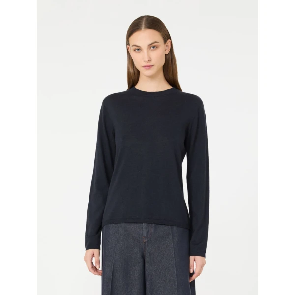 Max Mara Darsena Cashmere Crew-Neck Sweater in Ultramarine | Sweaters | Luxury Shoes 