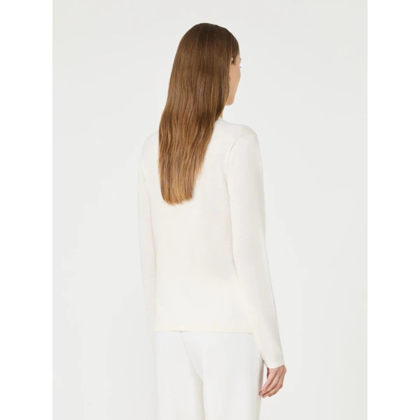 Max Mara Darsena Cashmere Crew-Neck Sweater in White | Sweaters | Luxury Shoes 
