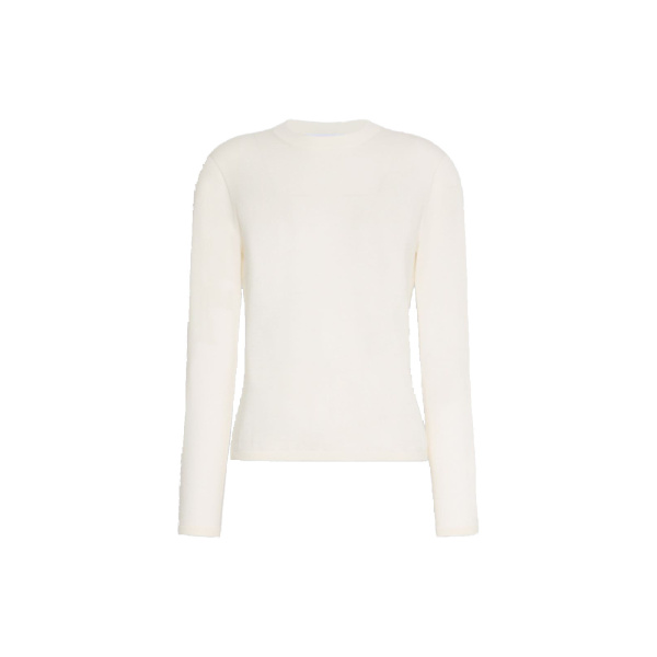Max Mara Darsena Cashmere Crew-Neck Sweater in White | Sweaters | Luxury Shoes 