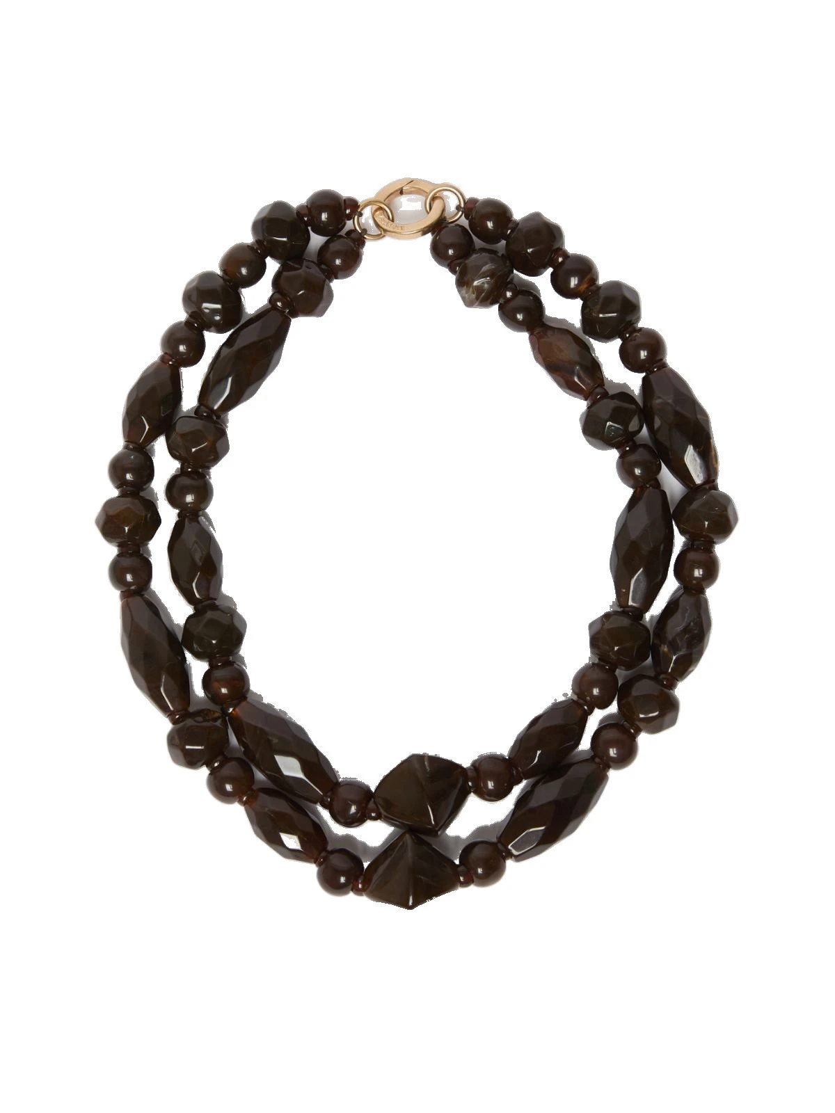 Max Mara Darsena Double-Wrap Resin Necklace in Dark Brown Max Mara Darsena Double-Wrap Resin Necklace in Dark Brown | Necklace | Luxury Shoes