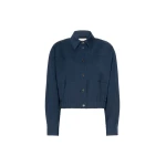 Max Mara Decano Short Wool Cloth Jacket in Navy | Blazers | Luxury Shoes 