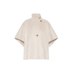 Max Mara Derrik Oversized Cashmere Drap Cape in Stone Grey | Coats | Luxury Shoes 