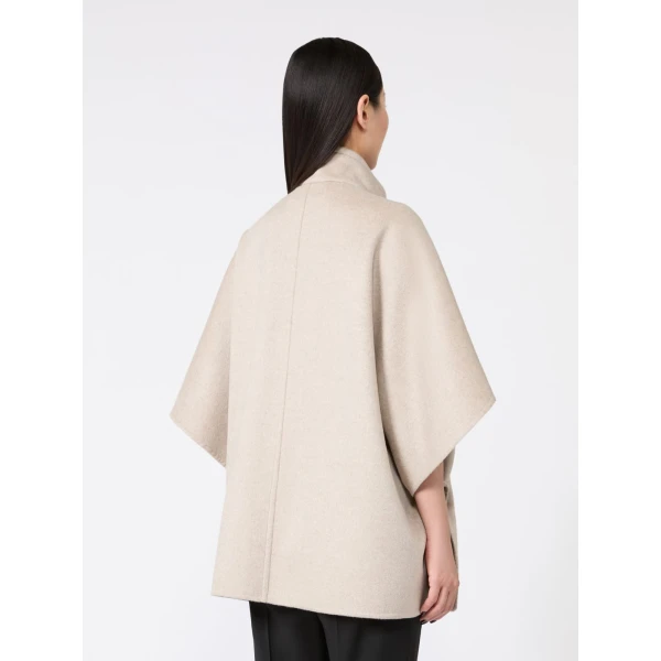 Max Mara Derrik Oversized Cashmere Drap Cape in Stone Grey | Coats | Luxury Shoes 