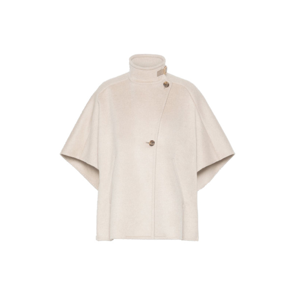 Max Mara Derrik Oversized Cashmere Drap Cape in Stone Grey | Coats | Luxury Shoes 