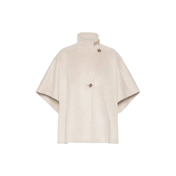 Max Mara Derrik Oversized Cashmere Drap Cape in Stone Grey | Coats | Luxury Shoes 