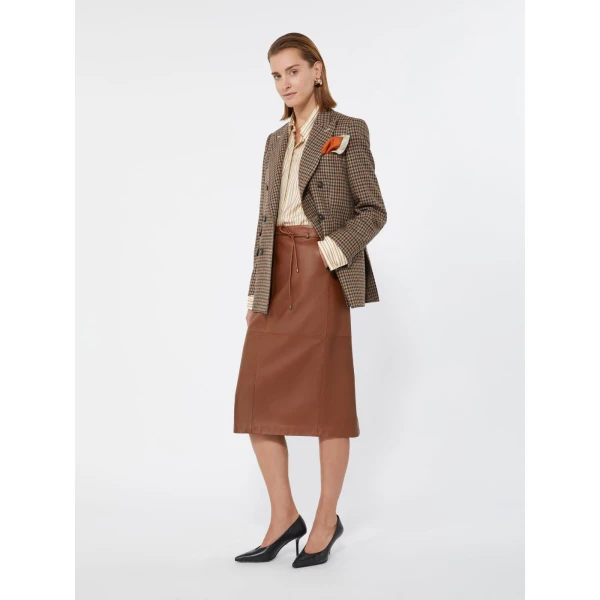 Max Mara Deserto Double-Breasted Mouline Wool Twill Blazer in Beige | Blazers | Luxury Shoes 