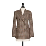 Max Mara Deserto Double-Breasted Mouline Wool Twill Blazer in Beige | Blazers | Luxury Shoes 