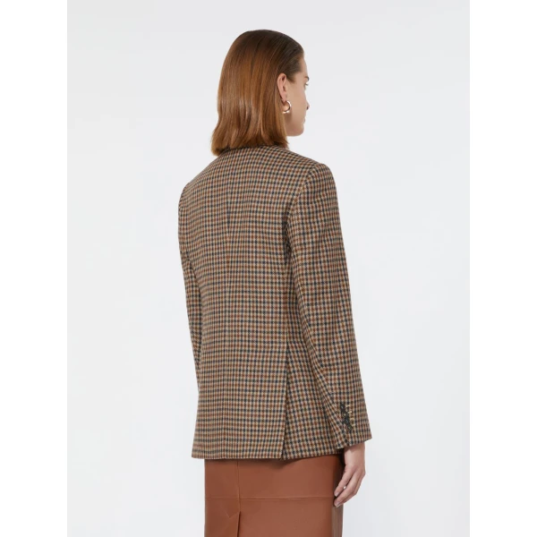 Max Mara Deserto Double-Breasted Mouline Wool Twill Blazer in Beige | Blazers | Luxury Shoes 