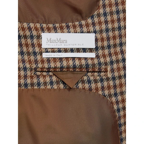 Max Mara Deserto Double-Breasted Mouline Wool Twill Blazer in Beige | Blazers | Luxury Shoes 