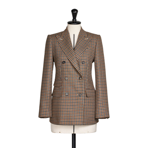 Max Mara Deserto Double-Breasted Mouline Wool Twill Blazer in Beige | Blazers | Luxury Shoes 