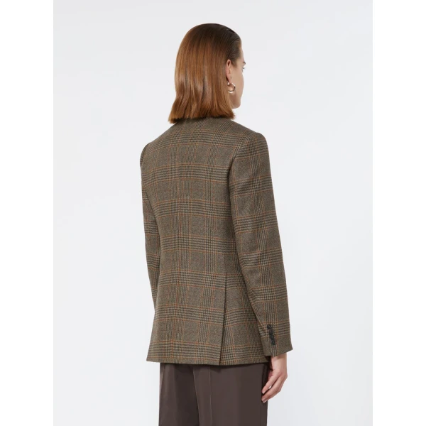 Max Mara Deserto Double-Breasted Mouline Wool Twill Blazer in Black | Blazers | Luxury Shoes 