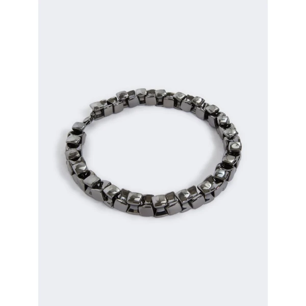Max Mara Deserto Metal Choker Necklace in Dark Grey | Necklace | Luxury Shoes 
