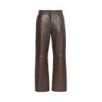 Max Mara Deserto Nappa Leather Trousers in Dark Brown | Tailored pants | Luxury Shoes 