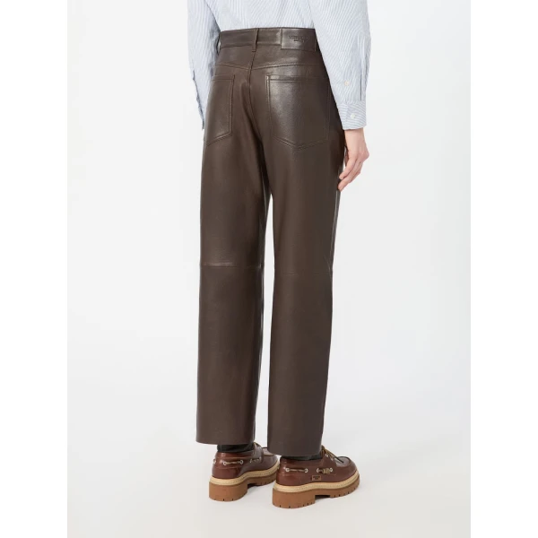 Max Mara Deserto Nappa Leather Trousers in Dark Brown | Tailored pants | Luxury Shoes 